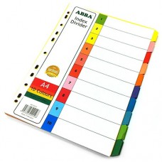  ABBA PAPER 10 COLOUR INDEX DIVIDER