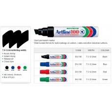 Artline 100 Permanent Markers Black